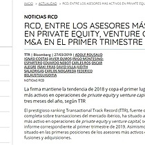 RCD, entre los asesores ms activos en private equity, venture capital y M&A